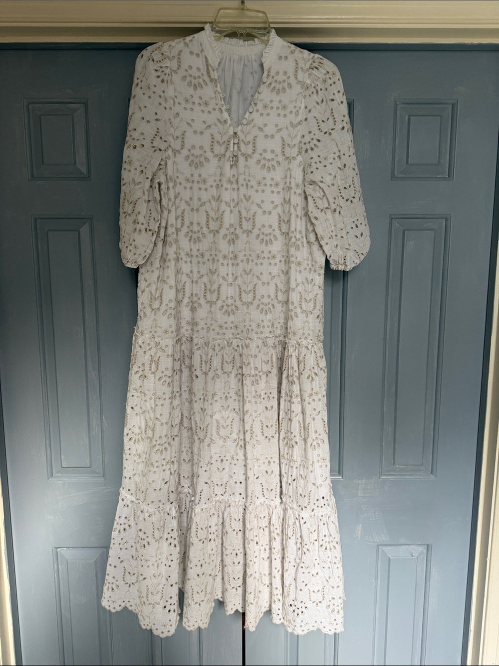 Maxi White Eyelet Tiered Dress